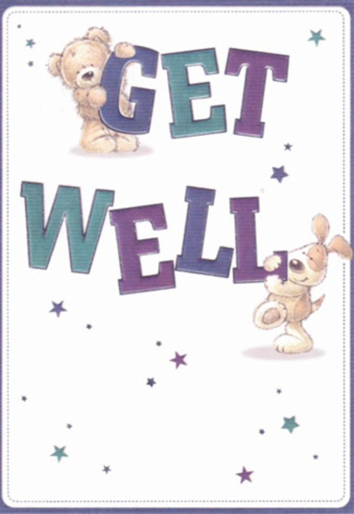 In this beautifully crafted get well card, the spirit of Noak Hill's close community comes alive through gentle illustration and artful composition. The scene unfolds with a cuddly bear and a spirited puppy-each exuding warmth and childlike innocence-surrounded by swirling stars that seem to carry good wishes through the air. The typography anchors the design with oversized, confident letters shaded in inviting hues of purple and aqua, radiating hope much like a fresh floral arrangement gathered from a local Noak Hill garden. Textures are subtly rendered; you almost feel the downy coat of the bear and the velvety softness of the pup's floppy ears. Light and cheerful, the background's pristine white finish offers clarity and breathes space into the moment-reminiscent of open mornings spent near Noak Hill Common. The entire card exudes heartfelt positivity, offering a visual embrace that recalls the careful curation behind every bouquet sent with get well wishes in our area. Whether paired with flowers for a neighbour on Goatswood Lane or sent alone, this design radiates encouragement and gentle care-proof that kindness is never far in Noak Hill.